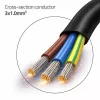 QOLTEC Stromkabel SCHUKO CEE Winkelstecker Cu abisoliert 1,5m Schwarz