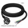 QOLTEC Stromkabel SCHUKO CEE Winkelstecker Cu abisoliert 1,5m Schwarz