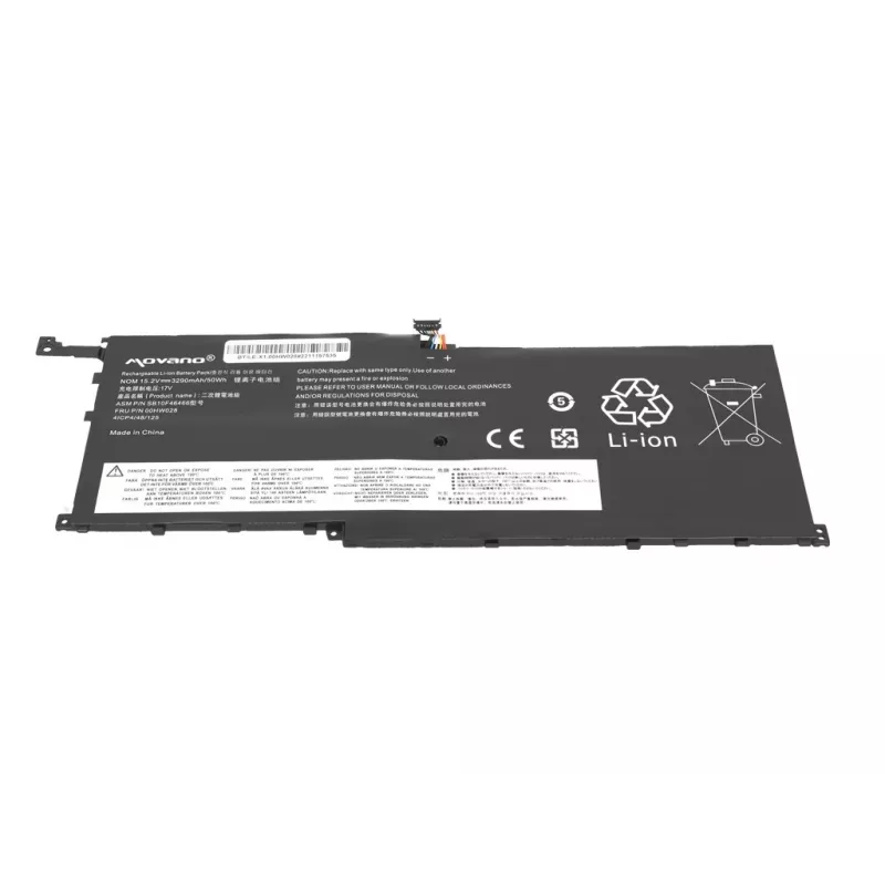 MOVANO Akku 00HW028 01AV439 für Lenovo X1 Carbon 20FB - 3290 mAh (50 Wh)