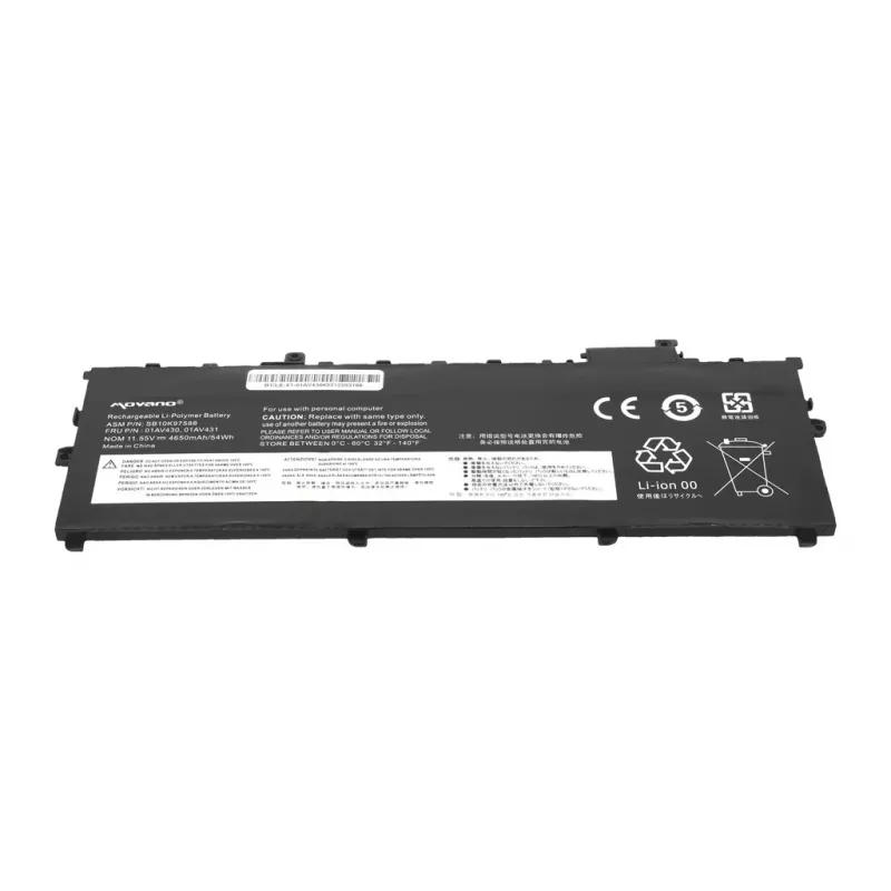 MOVANO Akku 01AV430 für Lenovo ThinkPad X1 Carbon 5th Gen 6th Gen 2017 2018 - 4650 mAh (54 Wh)