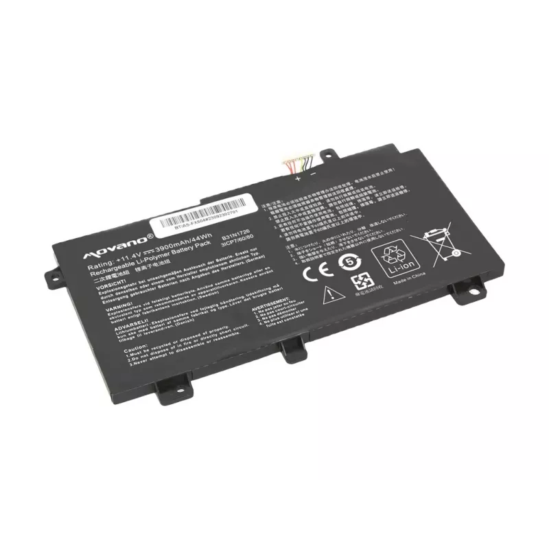 MOVANO Akku B31N1726 für Asus FX504 FX505 FX80G - 3900 mAh (44 Wh)
