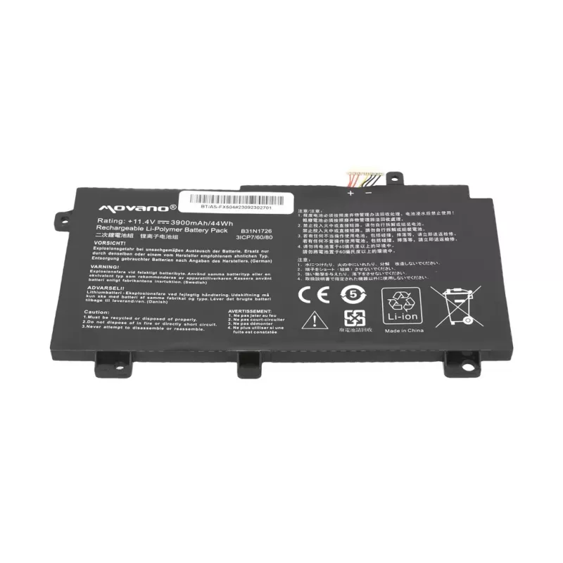 MOVANO Akku B31N1726 für Asus FX504 FX505 FX80G - 3900 mAh (44 Wh)