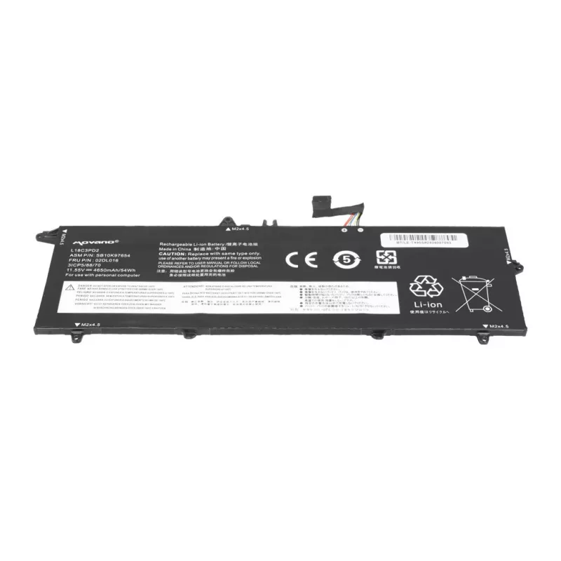 MOVANO Akku L18C3PD2 für Lenovo ThinkPad T490s T495s T14s - 4650 mAh (54 Wh)