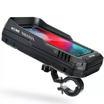 WILDMAN FK2 Fahrrad-Rahmentasche mit Smartphone-Halter, Schwarz