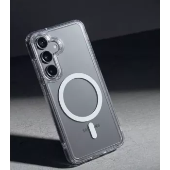 Crong Hybrid Clear Magnetic Case für Samsung Galaxy A57, Transparent, MagSafe-kompatibel