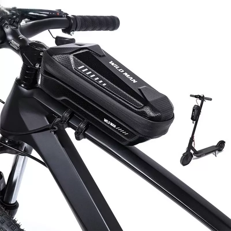 WILDMAN XS5 Frame Bag Schwarz – Fahrrad-Oberrohr-Tasche für Smartphone