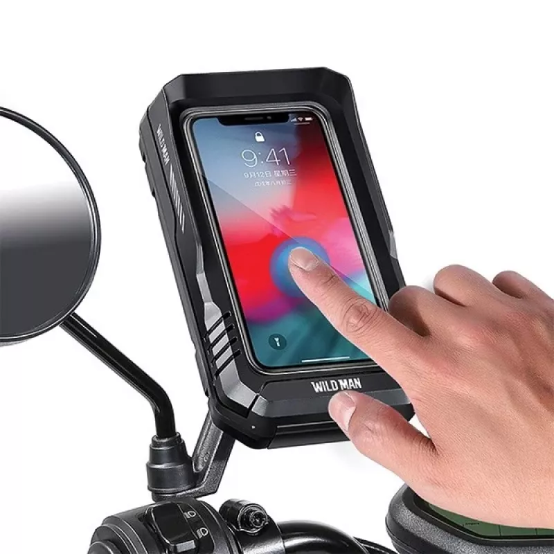 WILDMAN FK3 Fahrrad-Rahmentasche mit Handyhalter, Schwarz