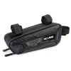 WILDMAN Bicycle Frame Bag M, Schwarz, PU-Leder, EVA, 1,2L, Handyfach, Touchscreen-kompatibel