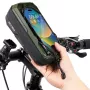 WILDMAN Fahrrad-Rahmentasche mit Handyhalter, Schwarz, 1L