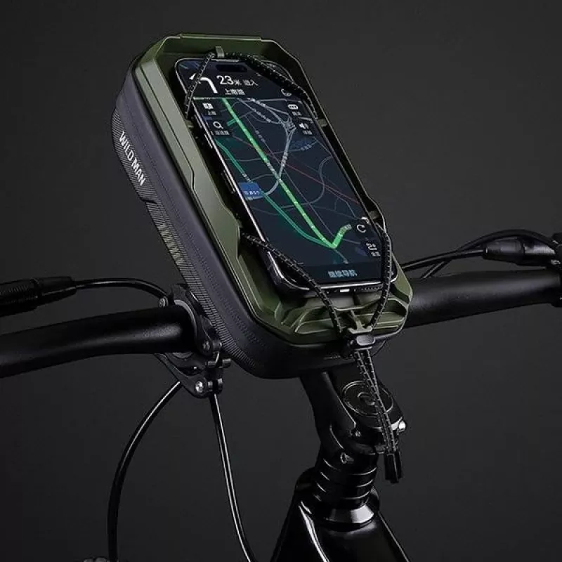 WILDMAN Fahrrad-Rahmentasche GX330 mit Handyhalterung, Grün