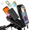WILDMAN X3 Fahrradlenkertasche mit Handyhalter, Schwarz, Hartschale, wasserabweisend, bis 6,7 Zoll