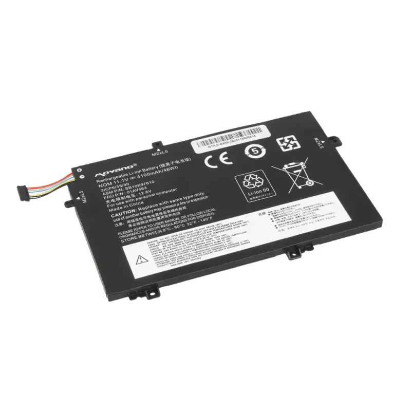 MOVANO Akku 01AV463 SB10K97610 für Lenovo L480 L490 L580 L590 L14 L15 - 4100 mAh (46 Wh)