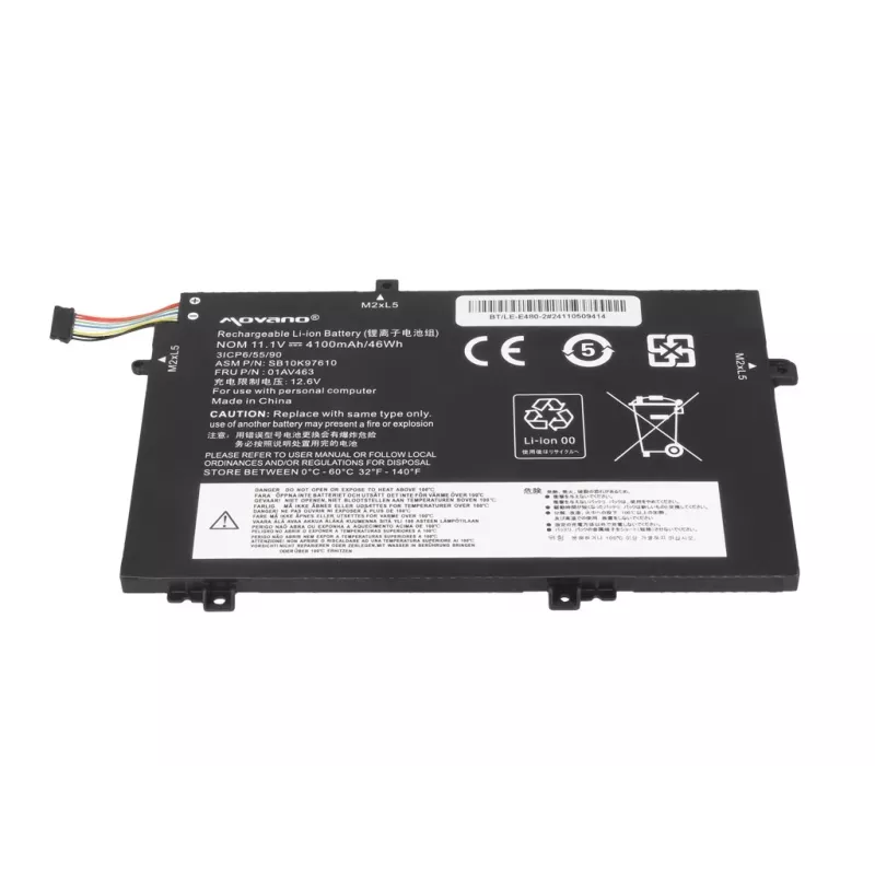 MOVANO Akku 01AV463 SB10K97610 für Lenovo L480 L490 L580 L590 L14 L15 - 4100 mAh (46 Wh)