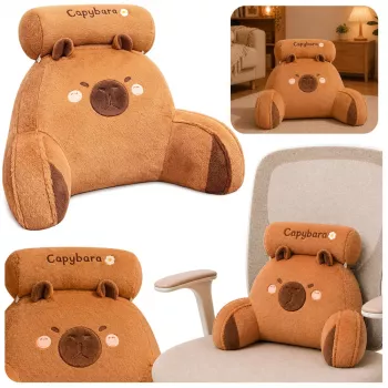 LEAN TOYS Rückenlehne Sessel Rückenstütze für Sessel Bett Capybara Braun 60 x 40 cm