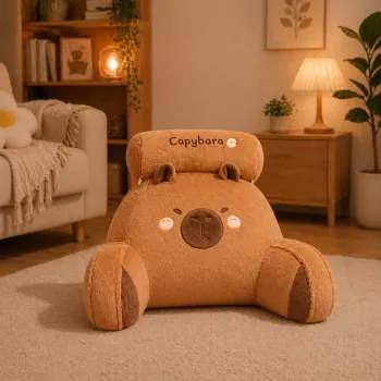 LEAN TOYS Rückenlehne Sessel Rückenstütze für Sessel Bett Capybara Braun 60 x 40 cm