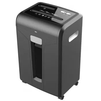 Deli E14400 Cross-Cut Papier-Schredder, 12 Blatt, 23L, Schwarz