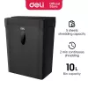 DELI ET014 Cross-Cut Papier-Schredder, 10 Blatt, P-4 Sicherheit, 21L Behälter, Schwarz
