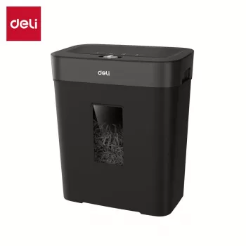 Deli ET023 Cross-Cut Papierschredder, 10 Blatt, P-4 Sicherheit, 17L Behälter, Schwarz