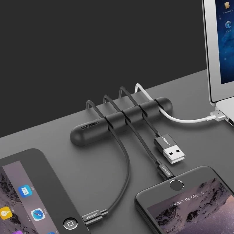 UGREEN 4-Slot Cable Management Clip (2er-Pack) - Schwarz