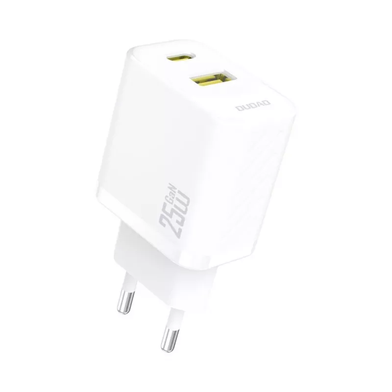 Dudao A26TEU GaN 25W USB-C USB-A Wandladegerät Weiß