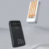 Dudao K6Pro+ Power Bank 20000mAh mit 4 integrierten Kabeln USB-C Micro USB Lightning USB-A Eingang Schwarz