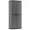 KETER Garden Wardrobe Jolly IT - Grau/Schwarz, 200L, abschließbarer Outdoor-Aufbewahrungsschrank