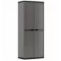 KETER Garden Wardrobe Jolly IT - Grau/Schwarz, 200L, abschließbarer Outdoor-Aufbewahrungsschrank