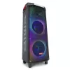 AIWA Power Audio Speaker KBTUS-710MKII 700W Tragbarer Party-Lautsprecher mit Bluetooth, USB, SD, AUX, FM-Radio, LED-Lichtern, Trolleygriff, Rollen, Fernbedienung, Mikrofon