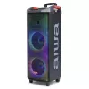 AIWA Power Audio Speaker KBTUS-710MKII 700W Tragbarer Party-Lautsprecher mit Bluetooth, USB, SD, AUX, FM-Radio, LED-Lichtern, Trolleygriff, Rollen, Fernbedienung, Mikrofon