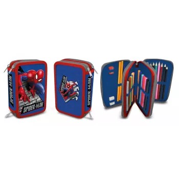 KIDS Spiderman Triple Pencil Case School Organizer für Kinder SP50052