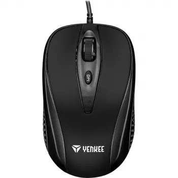 YENKEE YMS 1025 BK QUITO USB Kabelmaus, Optisch, 1000 DPI, 4 Tasten, Schwarz
