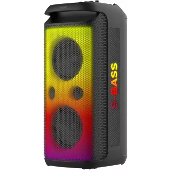 SENCOR Partycon BOOST Power 250W Tragbarer Bluetooth-Partylautsprecher mit TWS, IPX4, LED, FM-Radio, Karaoke, Mikrofon