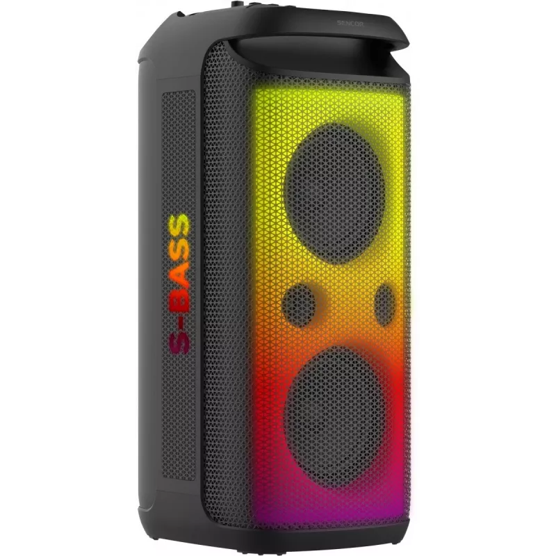 SENCOR Partycon BOOST Power 250W Tragbarer Bluetooth-Partylautsprecher mit TWS, IPX4, LED, FM-Radio, Karaoke, Mikrofon
