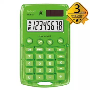 Rebell Starlet Taschenrechner Schwarz 10-stelliges LCD Dual Power