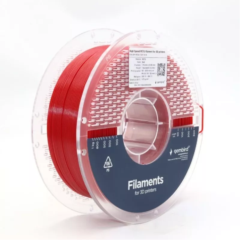GEMBIRD Filament PETG High Speed, 1,75 mm, 1 kg, Rot