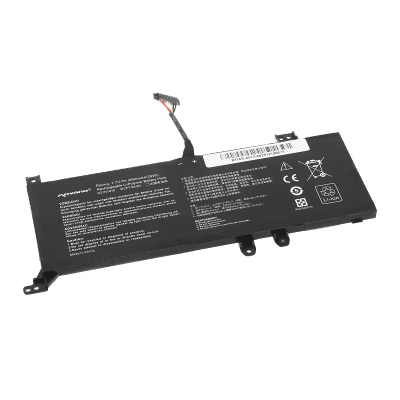 MITSU Akku B21N1818-2 für Asus X512FA X512UF X509FB X509FA X509FJ X509 - 3800 mAh (29 Wh)