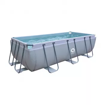 AVENLI Frame Pool 400x200x99 cm Rechteckiger Aufstellpool mit Filterpumpe, Leiter, Abdeckung und Bodenplane