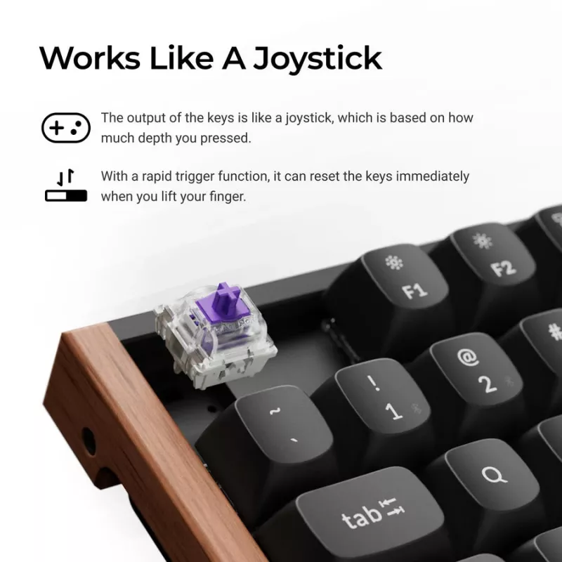 Keychron K8H-F1 75% Magnetic Wood Black Gaming-Tastatur