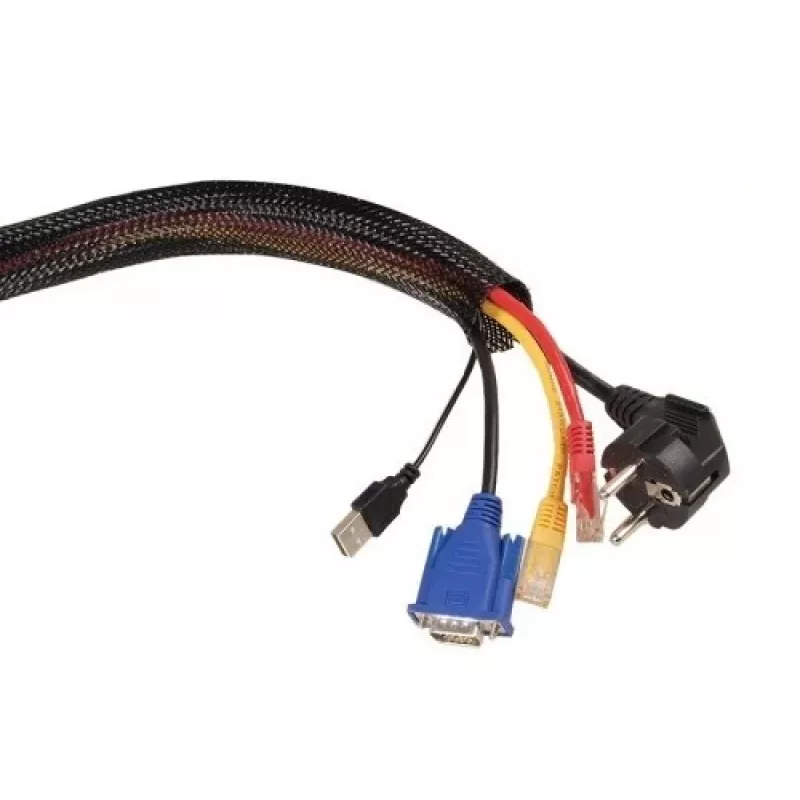 MACLEAN Cable Wire Organiser 1,8 m 85 mm MCTV-675 Schwarz