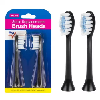 Ersatzbürstenset PR-745 B Promedix – 2 weiche Bürstenköpfe für Schallzahnbürste