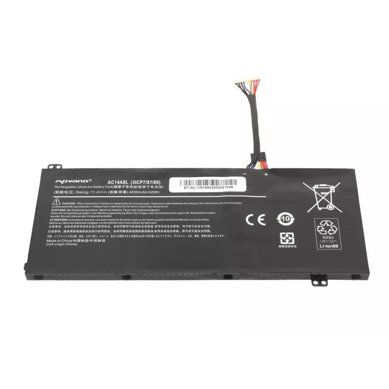MOVANO Akku AC14A8L AC15B7L für Acer VN7 Nitro V15 V17 - 4600 mAh (52 Wh)