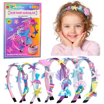 LEAN TOYS DIY Kreativset zur Herstellung von Muschel-Meerjungfrauen-Haarbändern