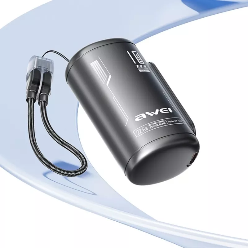 AWEI WP-117 Power Bank 10000mAh 22.5W 3C2xUSB-C Schwarz