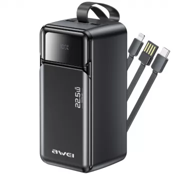 AWEI PA-107 Power Bank 50000mAh 22.5W PD 3xUSB Schwarz