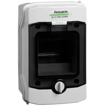 NOARK PHS 4T Aufputz-Verteilergehäuse IP65, 1x4 Module, Grau mit transparenter Tür