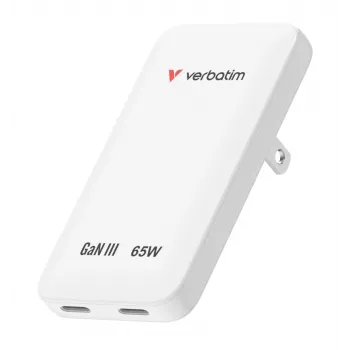 Verbatim Slim GaN Charger 2 Port 65W (EU/UK/US) Weiß