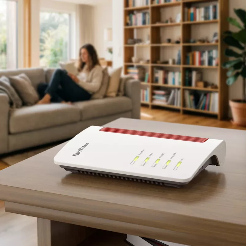 FRITZ! Box 5630 Weiß Dual-Band Wi-Fi 6 DSL/VDSL Router mit DECT-Basis, Gigabit Ethernet, USB 2.0, SFP-Steckplatz