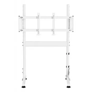 Oplite Nitrokart Monitorständer V2 Weiß - Stahl-Erhöhung mit integriertem Kabelmanagement, 15 kg Belastbarkeit
