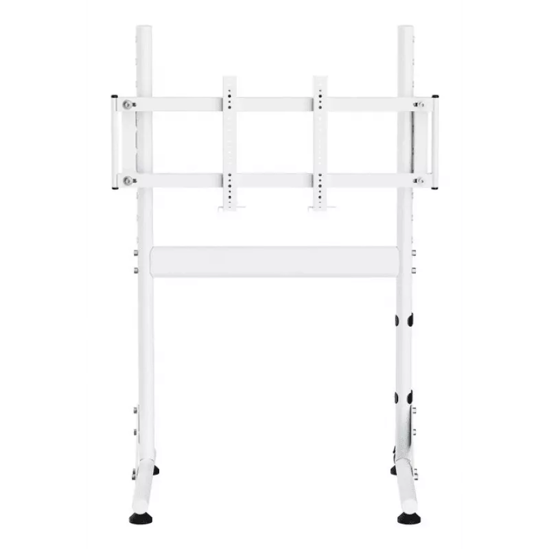Oplite Nitrokart Monitorständer V2 Weiß - Stahl-Erhöhung mit integriertem Kabelmanagement, 15 kg Belastbarkeit