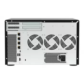 QNAP TVS-h1277AX-R5-16G 12-Bay QuTS hero NAS, AMD EPYC 7232P 8-Core, 64GB DDR4 ECC, 2x25GbE SFP28, 2x2.5GbE, 12x U.2 NVMe/SATA SSD Einschübe
